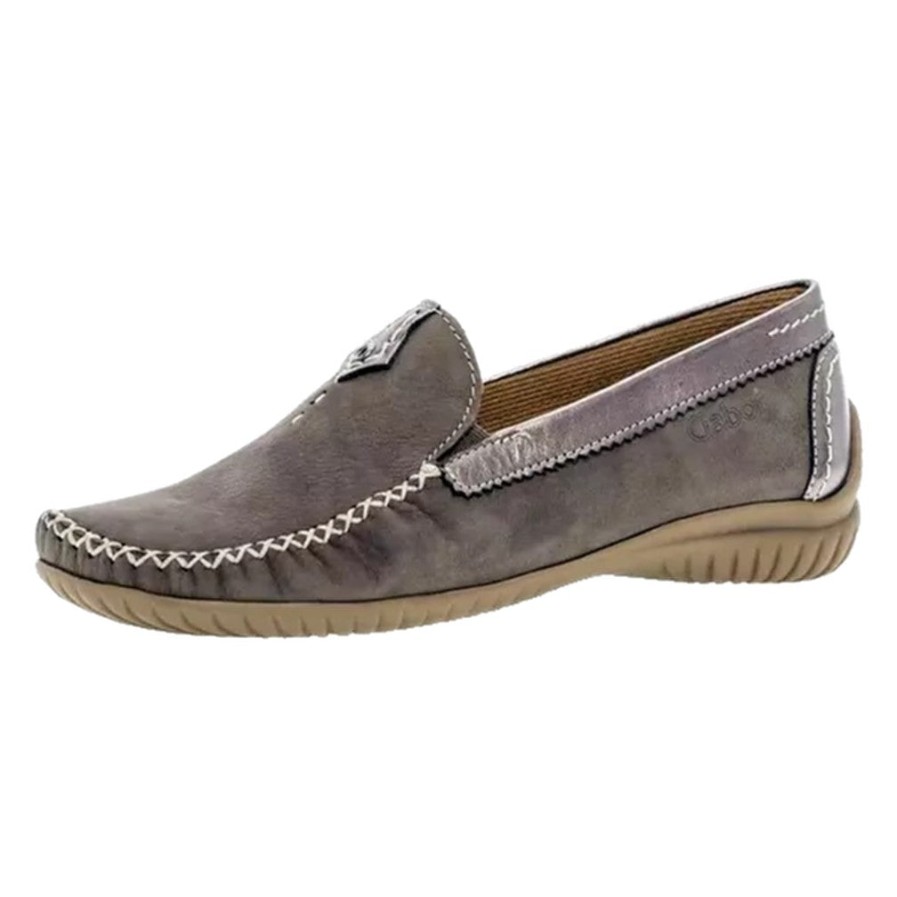 Women Gabor | Gabor 66.090.31 Women Moccasin - Fumo Grey