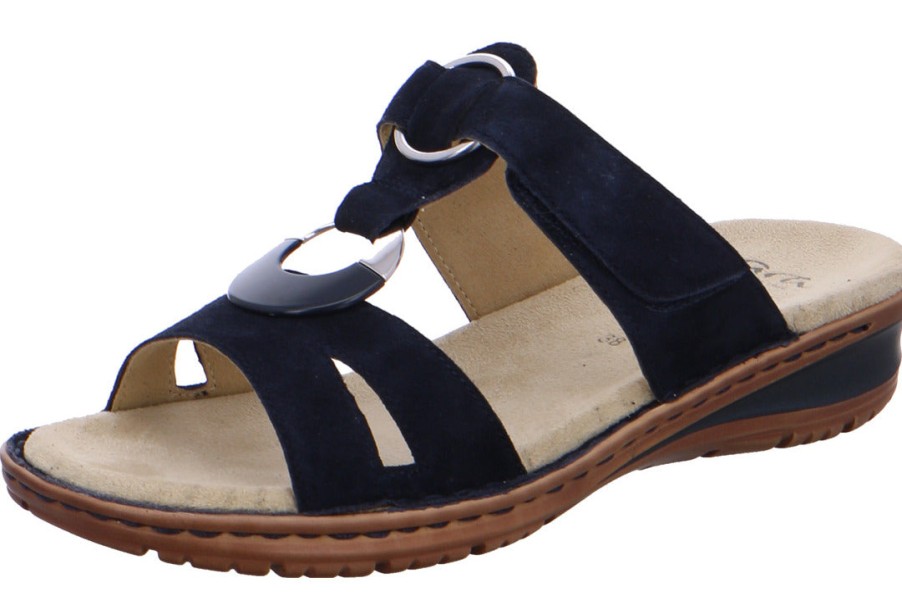 Women Ara | Ara 12-27233-72 Women'S Sandal - Blue Suede