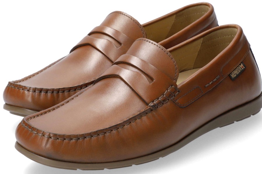 Men Mephisto | Mephisto Alyon Men'S Mocassin - Brandy Brown