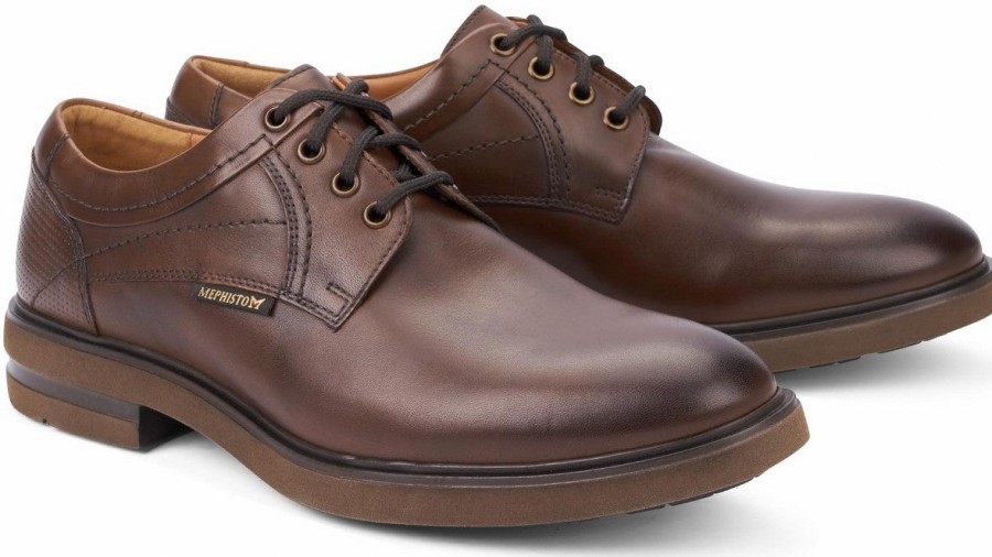 Men Mephisto | Olivio' Men'S Smart Lace-Up Shoe - Brown