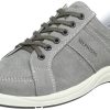 Men Mephisto | Mephisto Hero Perf Light Grey Nubuck Sporty Laceshoe For Men