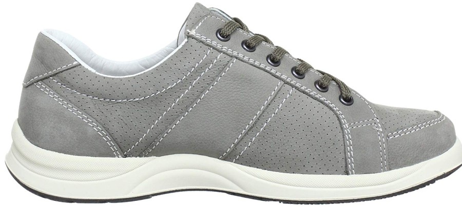 Men Mephisto | Mephisto Hero Perf Light Grey Nubuck Sporty Laceshoe For Men