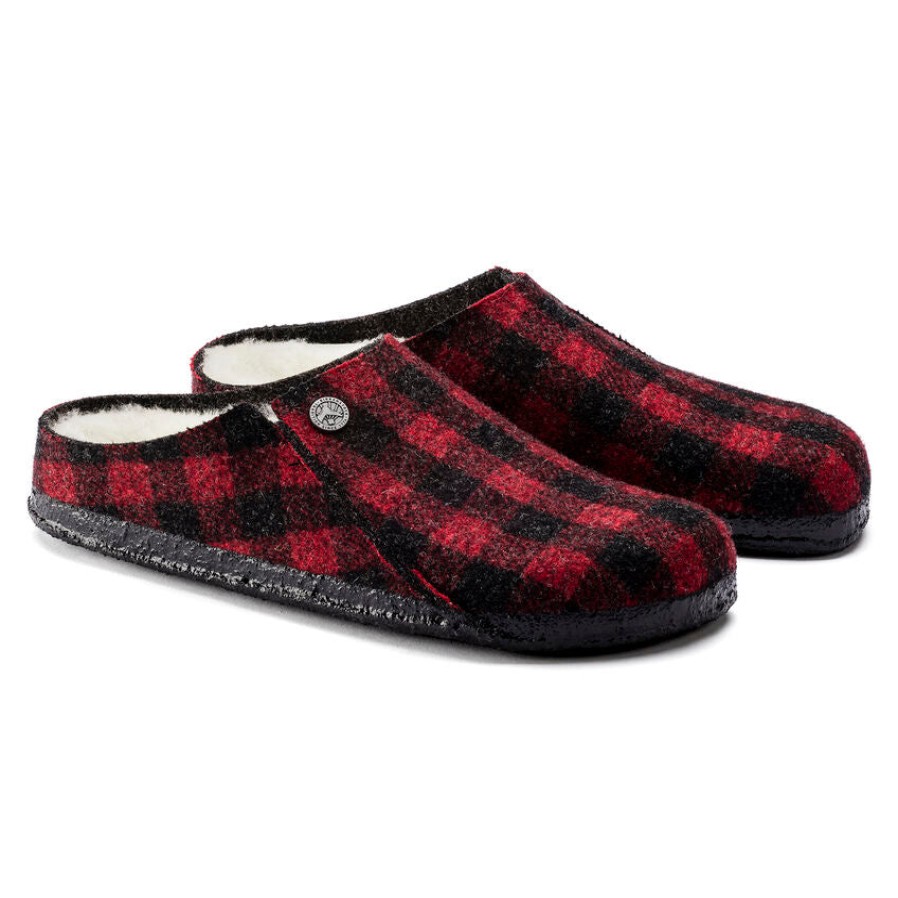 Men Birkenstock | Zermatt Rivet' Men'S Home Slippers - Red Black Combi