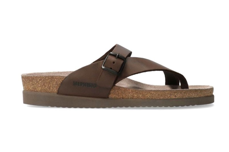 Women Mephisto | Helen' Women'S Thong Sandal - Brown