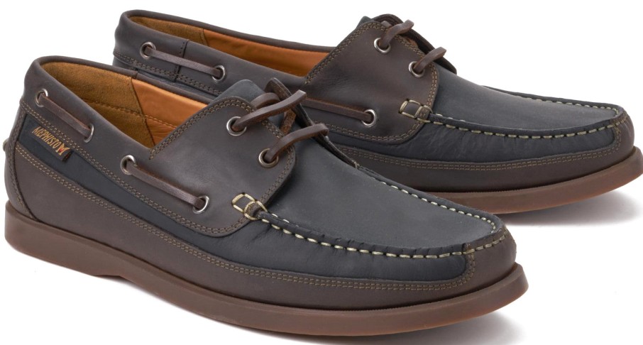 Men Mephisto | Boating' Men'S Boat Shoes - Black