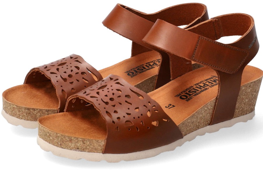 Women Mephisto | Mephisto Raphaela Women'S Sandal - Hazelnut Brown - Leather