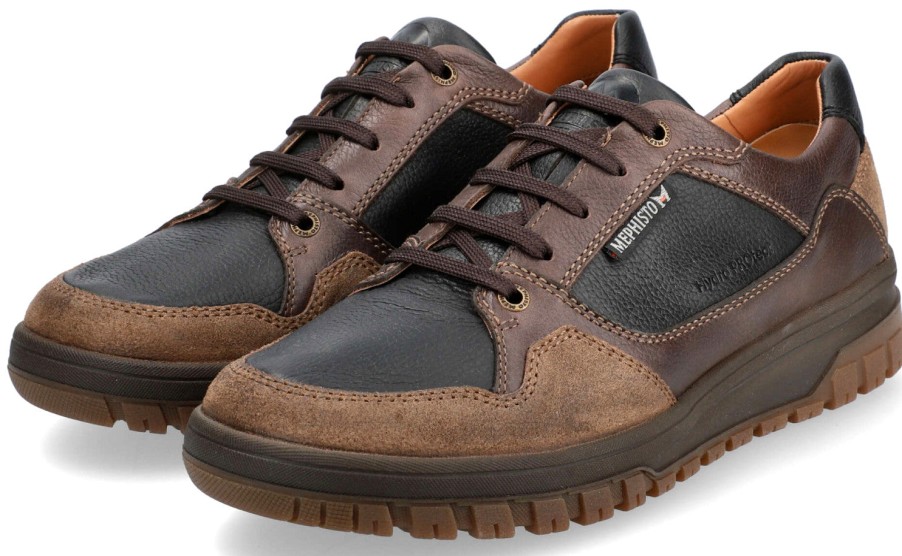 Men Mephisto | Mephisto Phil Men'S Lace-Up Shoe - Hazelnut - Leather/Suede - Hydroprotect