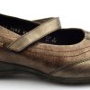 Women Mephisto | Mephisto Leidina Bronze Leather Shoe For Women With Velcro Closure