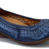 Women Mephisto | Mobils By Mephisto Fabrizia - Women'S Ballerina - Blue Leather Wide Fit