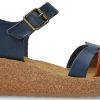 Women Mephisto | Mephisto Maryline Women'S Sandal - Blue Leather - Extra Wide