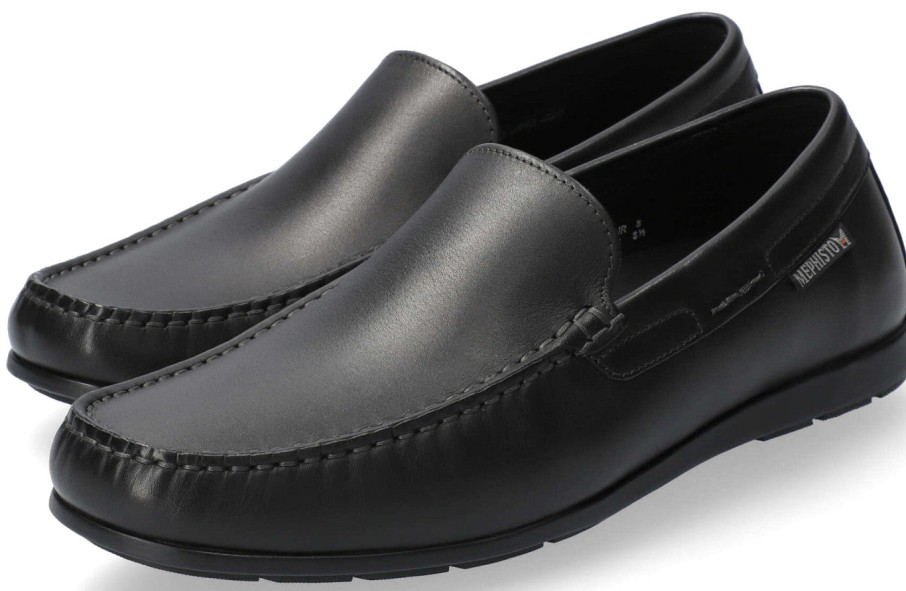 Men Mephisto | Algoras' Men'S Black Mocassin - Mephisto