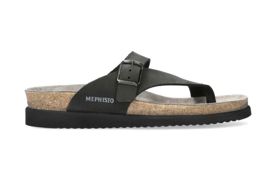 Women Mephisto | Helen' Women'S Thong Sandal - Black