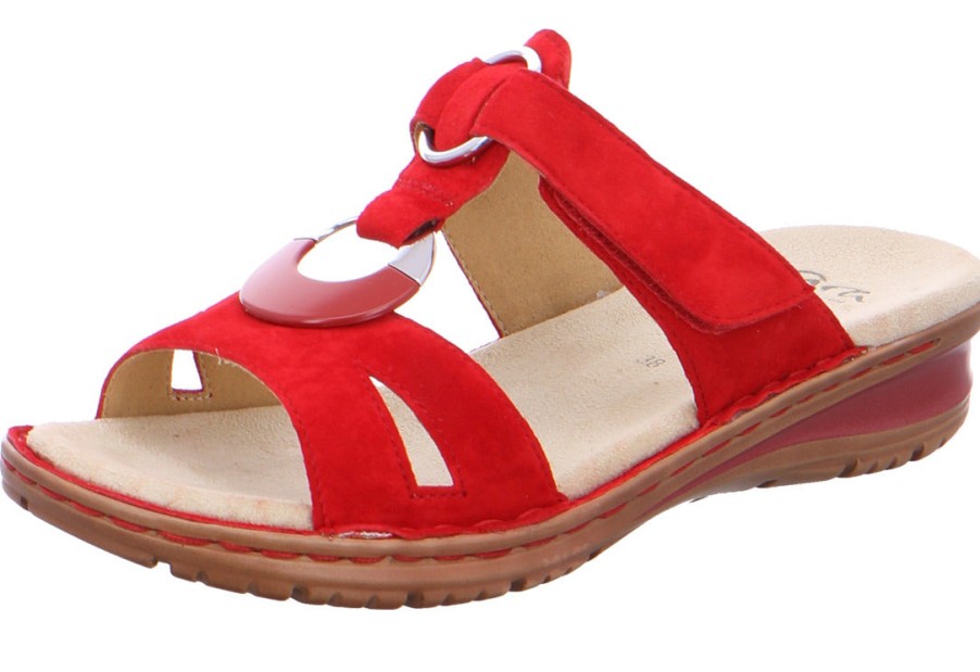 Women Ara | Ara 12-27233-78 Women'S Sandal - Red Suede