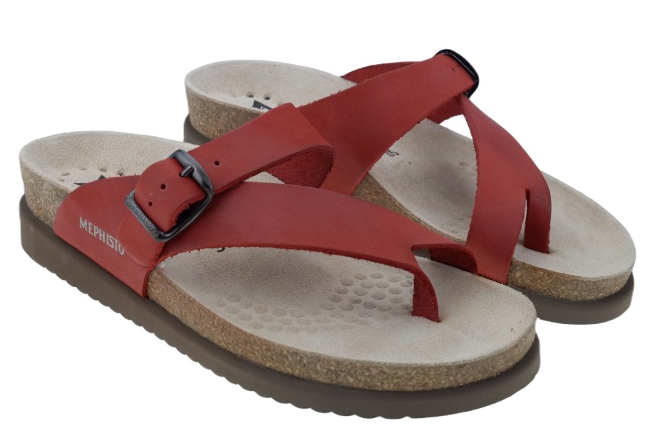 Women Mephisto | Helen' Women'S Thong Sandal - Red