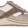 Women Gabor | Gabor 76.586.32 Women Sneakers - Beige/Brown - Material Mix - Wide Fit